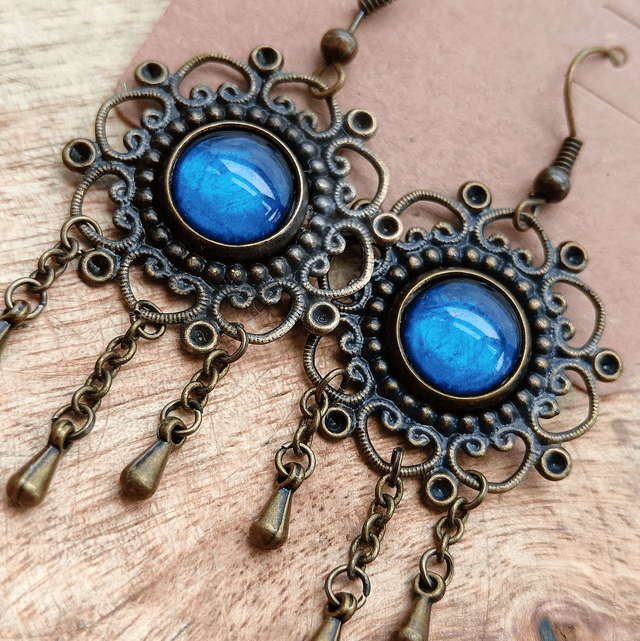 Boucles d'oreilles IRMA bleu roi