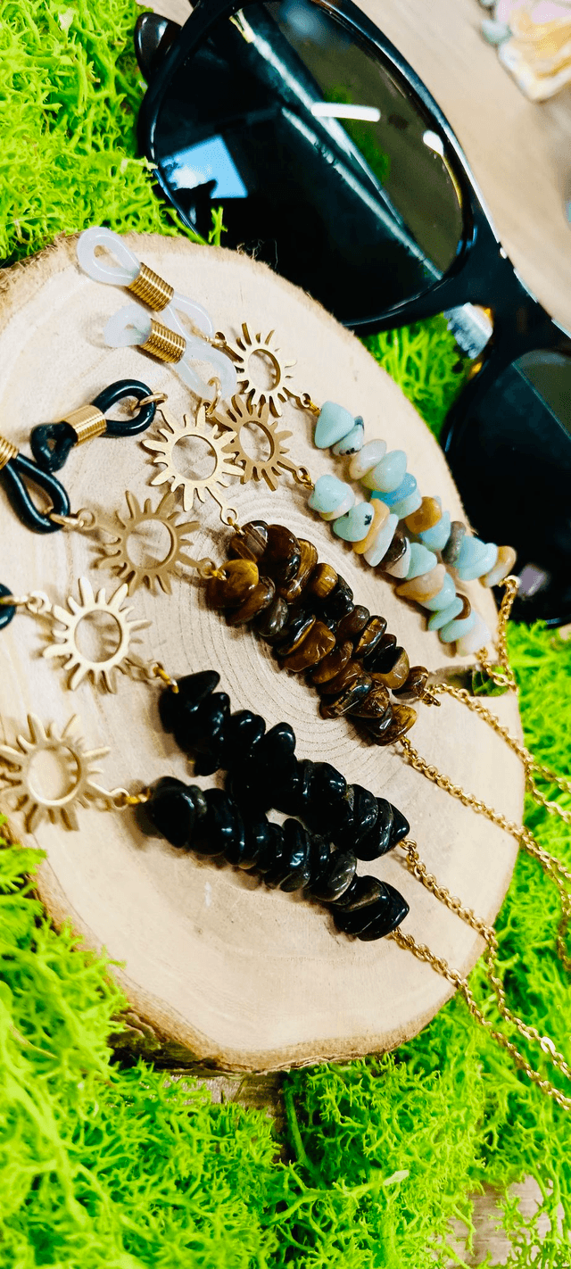 Chaine de lunettes Soleil d'été Oeil de tigre - Collection d'été Eclats d'Ame