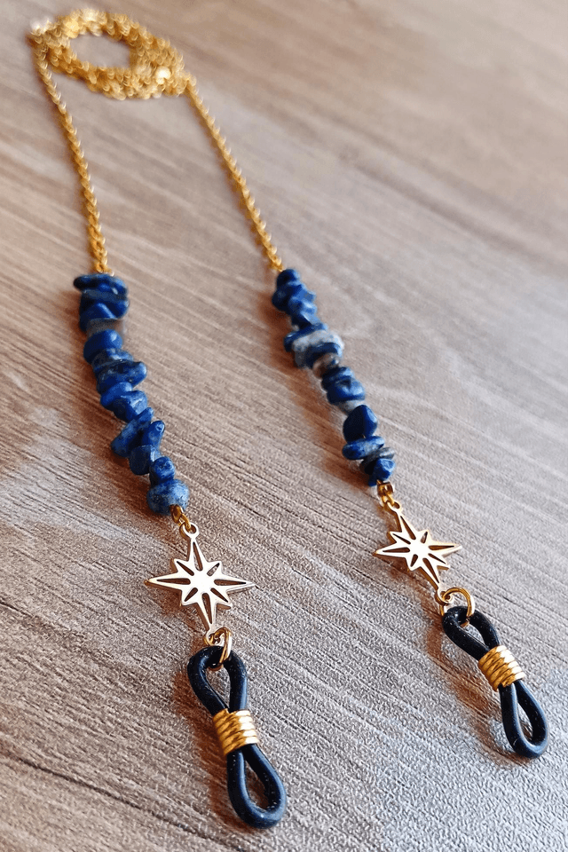 Chaine de lunettes MA BONNE ÉTOILE Intemporelle Lapis-Lazuli