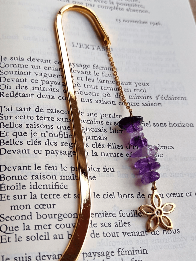 Marque page FLEUR Améthyste