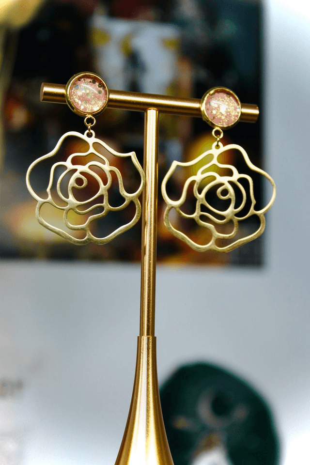 BO Roses dorées - Doux éclat (rose pâle et paillettes dorées)