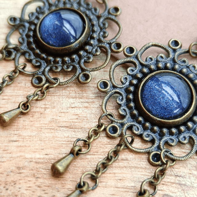 Boucles d'oreilles IRMA bleu nuit