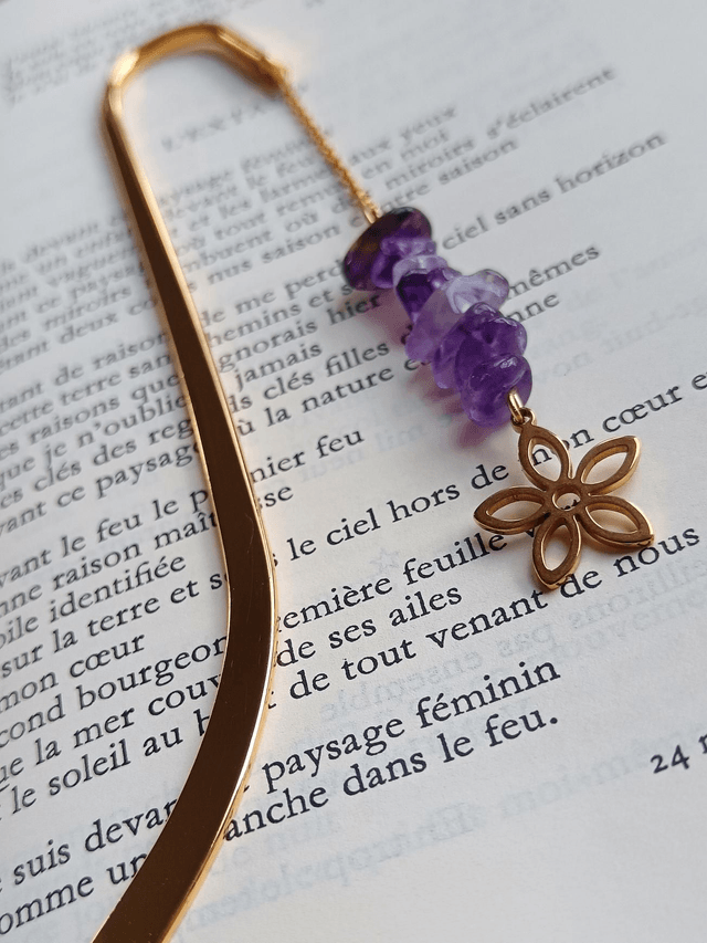 Marque page FLEUR Améthyste