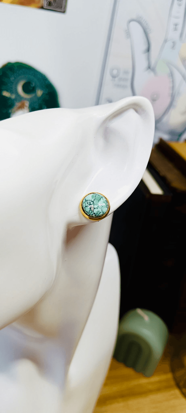 Boucles d&#039;oreilles puces Turquoise - Collection d&#039;été Eclats d&#039;Ame
