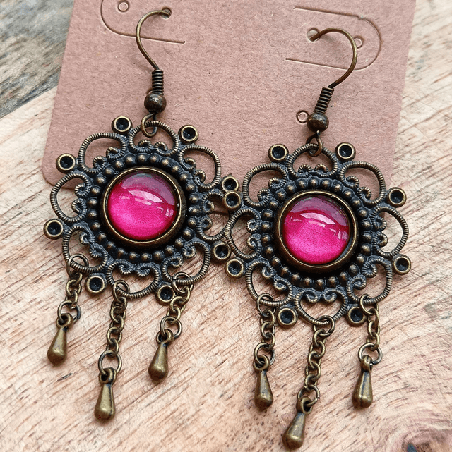 Boucles d&#039;oreilles IRMA pourpre