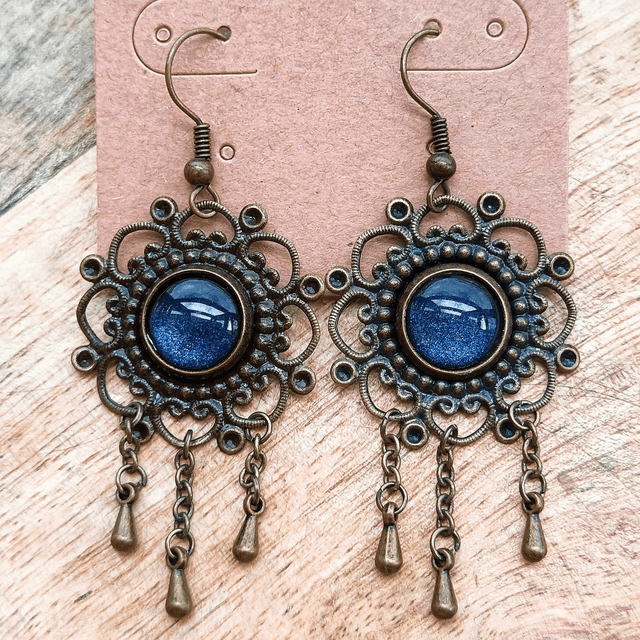 Boucles d&#039;oreilles IRMA bleu nuit