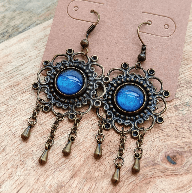 Boucles d&#039;oreilles IRMA bleu roi